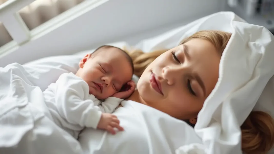 New born baby Sleeping with her mother